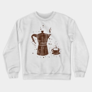 Moka pot, coffee, housewarming gift, dining room, wall hanging, kitchen, italian coffee maker, espresso machine, mocha Crewneck Sweatshirt